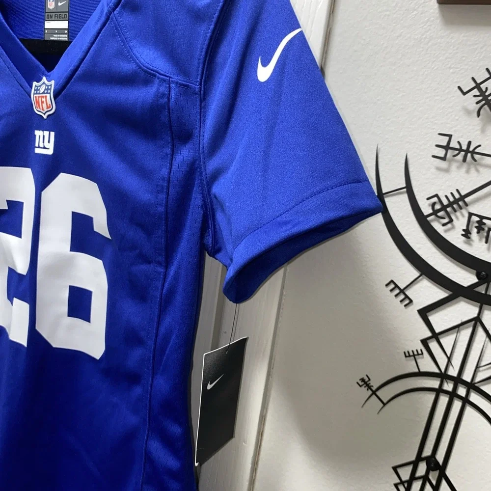 Nwt New York Giants NFL Football Jersey Women's Nike Small 26‎ Barkley On Field
